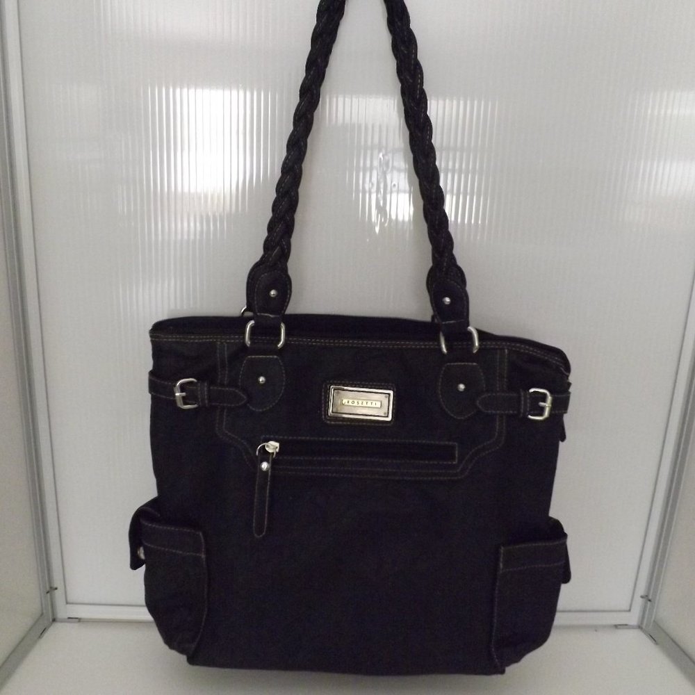 Rosetti Large Black Vinyl Purse